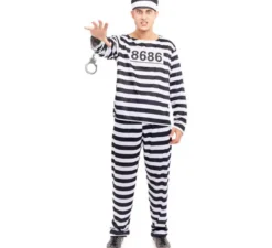 Costume da detenuto a righe per uomo