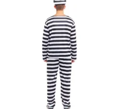 Costume da detenuto a righe per uomo