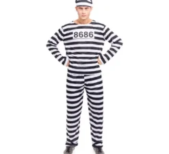 Costume da detenuto a righe per uomo