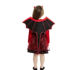 Costume da diavoletto rosso con fascia e ali per neonato e bambina