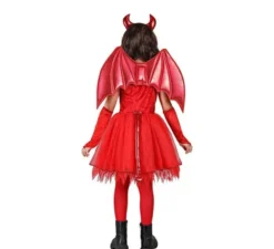 Costume da diavolo con ali e corna per bambina