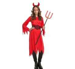 Costume da Diavolo con le corna per bambina