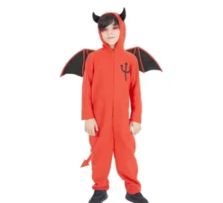 Costume da Diavolo Rosso con cappuccio e ali per bambino