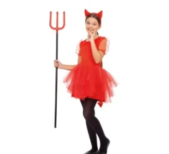 Costume da diavolo rosso con tutù per bambina