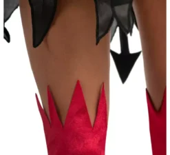 Costume da diavolo rosso e nero con ali per donna