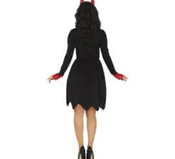 Costume da diavolo rosso e nero per donna