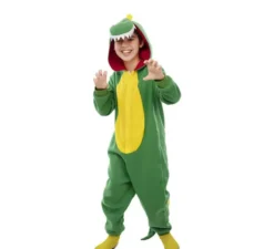 Costume da dinosauro Kugurumi verde e giallo per bambini