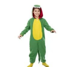 Costume da dinosauro Kugurumi verde e giallo per bambini