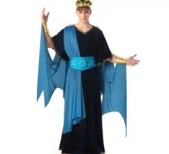 Costume da dio greco Ade con mantello per uomo