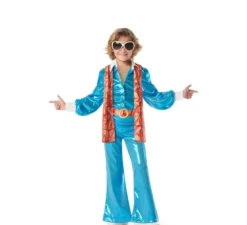 Costume da Disco Boy blu anni '70 per bambini
