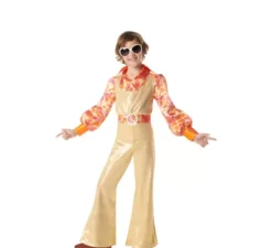 Costume da Disco Boy dorato anni '70 per bambini