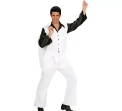 Costume da Disco Fever in abito bianco per uomo