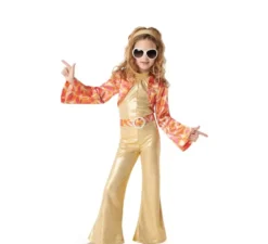 Costume da Disco Girl dorata anni '70 per ragazze