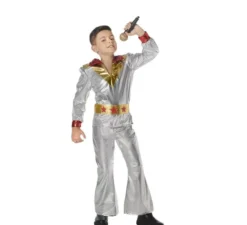 Costume da discoteca anni '70 argento per bambino