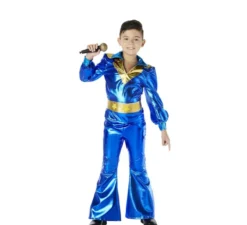 Costume da discoteca anni '70 blu per bambino