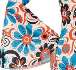 Costume da discoteca anni '70 Fiori blu per donna