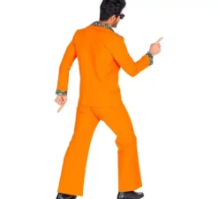 Costume da discoteca arancione anni '70 per uomo