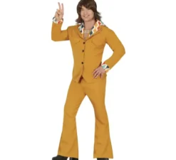 Costume da discoteca arancione anni '70 per uomo
