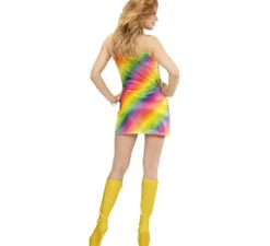 Costume da discoteca arcobaleno per donna