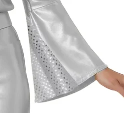 Costume da discoteca argentato per donna