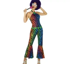 Costume da discoteca con stampa multicolor per donna