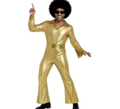 Costume da discoteca dorato da uomo