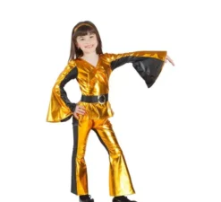Costume da discoteca dorato per bambina