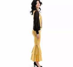 Costume da discoteca dorato per donna