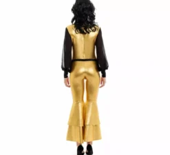 Costume da discoteca dorato per donna