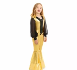 Costume da discoteca dorato per ragazza