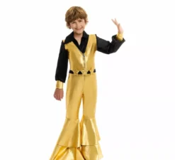 Costume da discoteca dorato per ragazzo