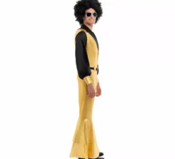 Costume da discoteca dorato per uomo