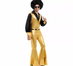 Costume da discoteca dorato per uomo