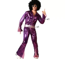 Costume da discoteca fucsia per uomo