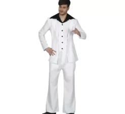 Costume da discoteca in bianco e nero per uomo