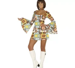 Costume da discoteca multicolore per donna