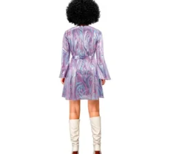 Costume da discoteca psichedelico lilla per donna