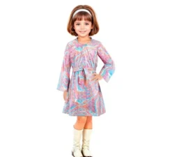 Costume da discoteca psichedelico rosa per ragazza