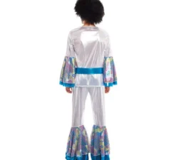 Costume da discotecaro d'argento per uomo