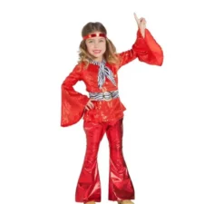 Costume da discoteca rosso per bambina