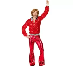 Costume da discoteca rosso per uomo