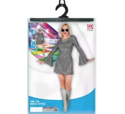 Costume da discoteca scozzese anni '70 in argento da donna