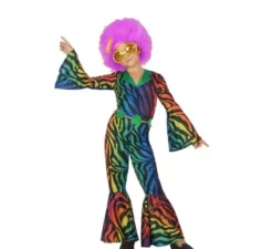 Costume da Discoteca stampato multicolor per bambina