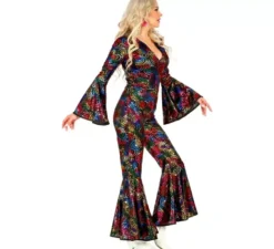 Costume da discoteca svasato da donna anni '70