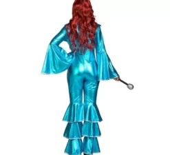 Costume da discoteca turchese per donna