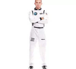 Costume da distintivo da astronauta bianco da uomo