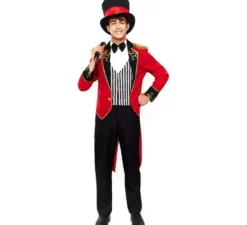 Costume da domatore con gilet a righe da uomo