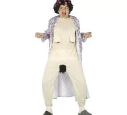 Costume da donna anziana o nonna con sorpresa per uomo. Include tuta e vest