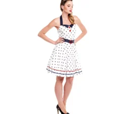 Costume da donna a pois bianchi anni '50
