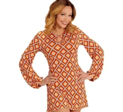 Costume da donna con diamanti arancioni anni '70